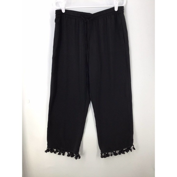 August Silk Elegant Black Cropped Jumpsuit - Picture 8 of 14